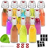 ZEBEIYU 12 Pack 8.5 oz swing top glass bottles,flip top glass bottle with airtight lid for home brewing,kombucha,kefir,vanilla extract,beer,oil,vinegar,homemade juices,soda,beverages,2nd fermentation