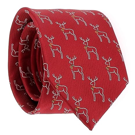 SHIPITNOW Weihnachten Krawatte Jacquard - Weihnachtsren Krawatte - Weihnachten Rentier - Heiligabend Krawatte