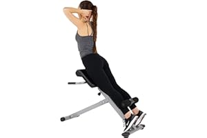 Sunny Health & Fitness Foldable Hyperextension Roman Chair w/Back Extension, Home Gym Sit Up Bench for Glute & Ab Workouts, Optional Adjustment Incline & Multi-Function Heavy-Duty Exercise Equipment