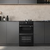 Hisense Freestanding Ceramic Electric Cooker Double Oven 69/43L Black A Rated view 2