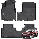 Jenofa-Floor Mats for Honda CRV 2007-2011 Floor Liner Waterproof All Weather Car Mats for CRV Durable High Edge Protection Custom Fit CR-V Accessories Black 1st 2nd Row