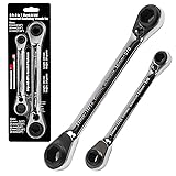 LE LEMATEC 2-pc Ratcheting Wrench Set, 8-in-1 Sizes