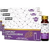 Sipnutri Diamond Collagen Drink -15,000mg Marine Collagen Peptides Liquid Shots for Women & Men, Hydrolyzed with Vitamin C & Pomegranate, Grape Flavor, Supports Skin, Hair & Nail Health-1.69 fl oz x30