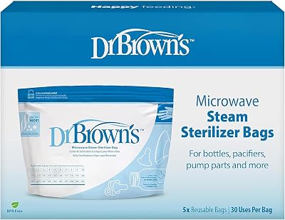 Dr. Brown's Microwave Steam Steriliser Bags 5-Count Travel Reusable