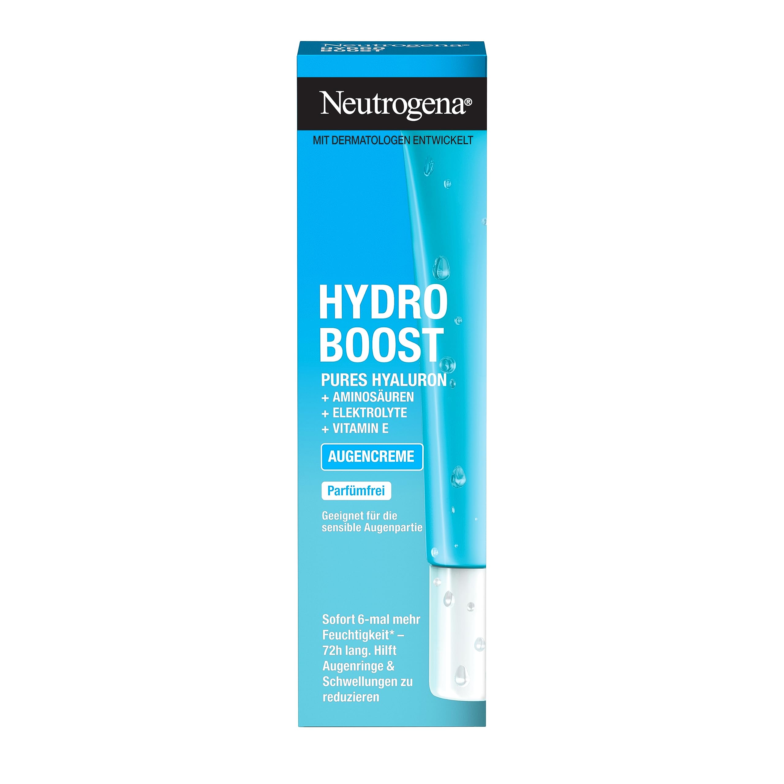 Neutrogena Hydro Boost Eye Cream Gel with Glycerin & Hyaluron, Fragrance-Free, 2 x 15 ml