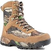 R RUNFUN Men's 8" Waterproof Insulated Hunting Boots Lightweight Anti-slip Work Boots with Steel Shank, 400g Thinsulate