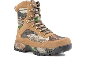 R RUNFUN Men's Waterproof Tactical Work Boots 8" Insulated Anti-slip Hunting Boot