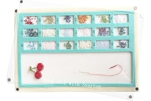 Svartur Seed Bead Mat with Lid, Solid Base Bead Sorting Tray with Built-in Felt Bead Mat & Magnetic Cover, Bead Board for Jewelry Making, Rhinestone Felt Tray for Seed Bead, Small Bead Under 4mm, Aqua