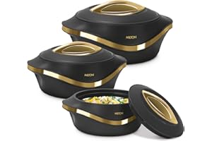 MILTON Insulated Casserole Dish with Lid 3 pc Set 2.1/1.5/1 qt. Hot Pot Food Warmer/Cooler –Thermal Soup/Salad Serving Bowl- 