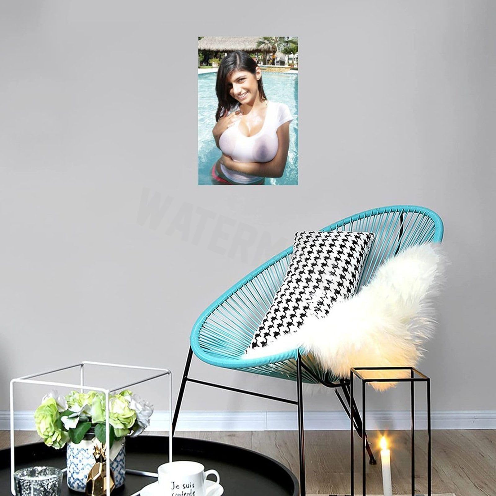 CLYELLY Model Poster Mia Khalifa Sexy Nude Art Photo Poster (12) Aesthetic Art Deco Living Room