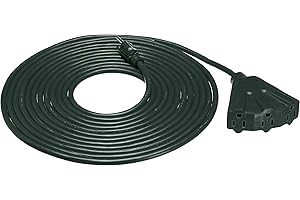 Amazon Basics Indoor/Outdoor Extension Cord, 25-foot, 3-Prong Vinyl with 3 Outlets - 13 Amps, 1625 Watts, 125 VAC, Green