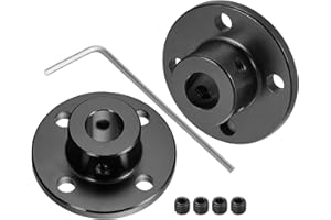 LULUQUEEN 2PCS Black 10mm Flange Shaft Coupling High Hardness Metal Axis Bearing Fittings DIY Model Accessory Rigid Flange Guide Shaft Coupler Motor Connector