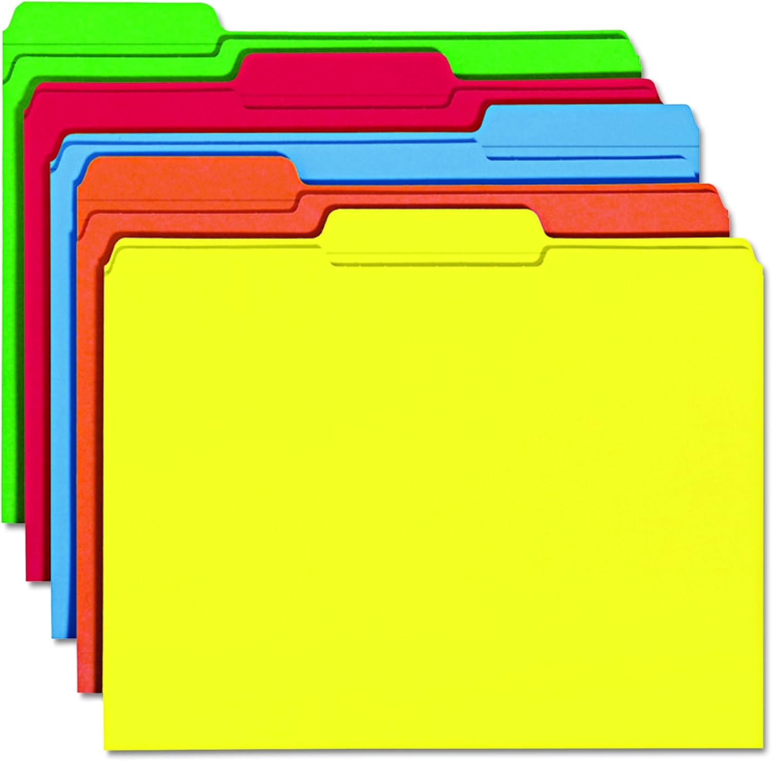Smead File Folder, 1/3-Cut Tab, Letter Size, Assorted Colors, 100 per Box, (11943) : Colored File Folders : Office Products