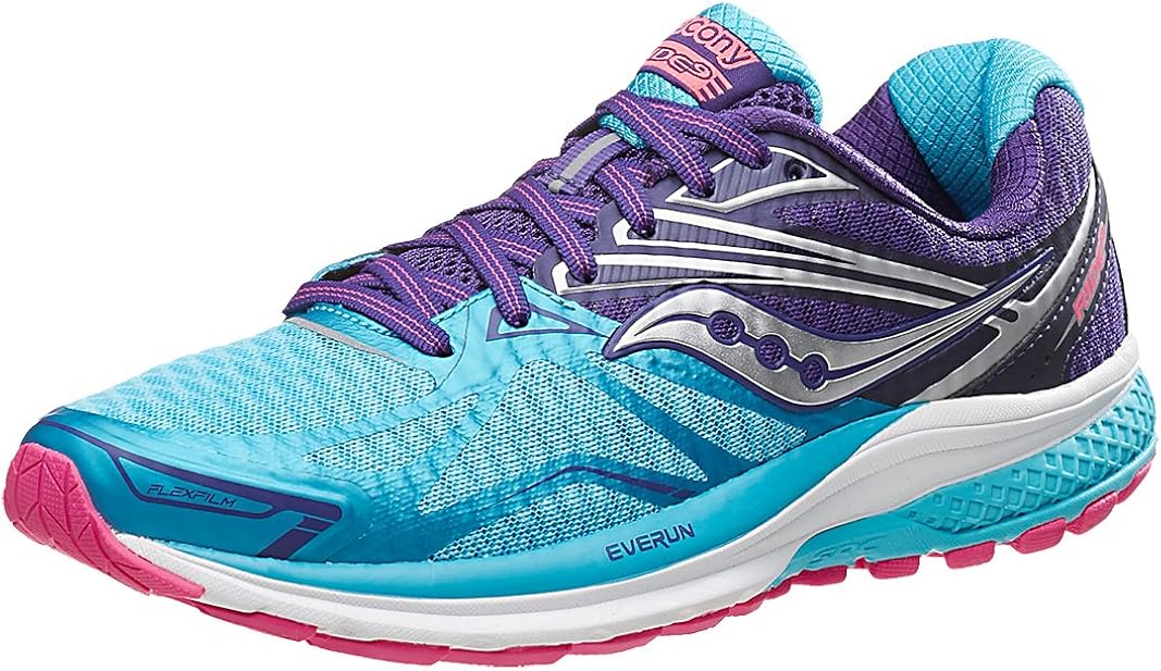 Saucony Women's Ride 9 Running Shoes, Blue (Navy/Blue/Pink), 10 UK Amazon.co.uk Shoes & Bags