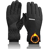 TRENDOUX Snow Winter Gloves Men Women - Ski 100% Waterproof Gloves Double Liners Warm, Touchscreen for Snowboarding & Skiing