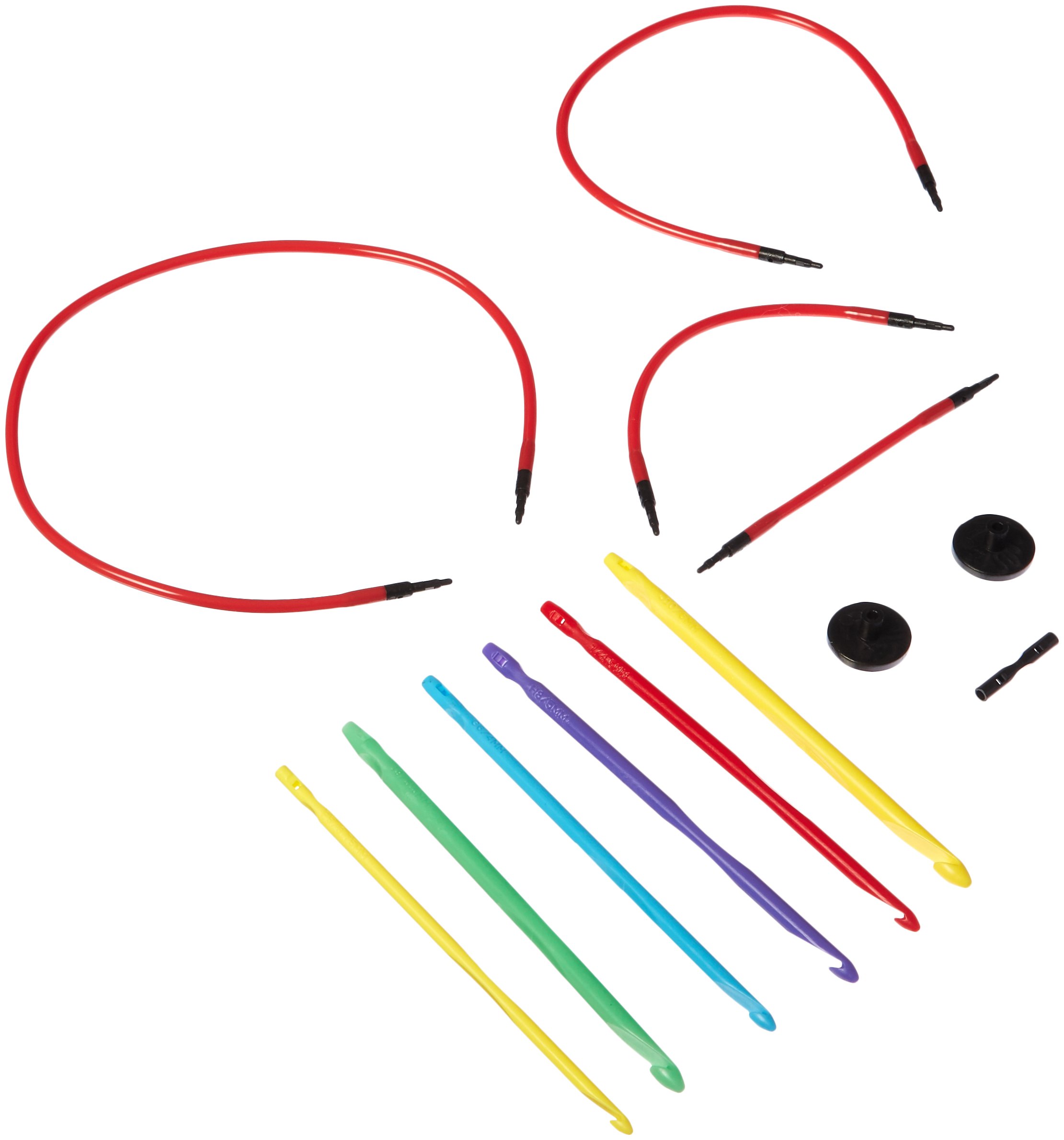 Denise Needles Love2Crochet Interchangeable Crochet Hook Set Sizes F5-J10, Acrylic, Multicolour, 12.7x13.97x1.27 cm