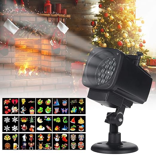 LED Christmas Projector Light, Snow Falling Night Lights White ...