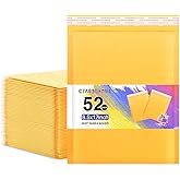 Ctarsthome 52Pack Yellow 8.5x12in Kraft Bubble Mailers Small Business Mailing Packages Self-Sealing Paper Envelopes, Mailer Shipping Padded Envelopes with Strong Adhesion for Jewelry Makeup Supplies