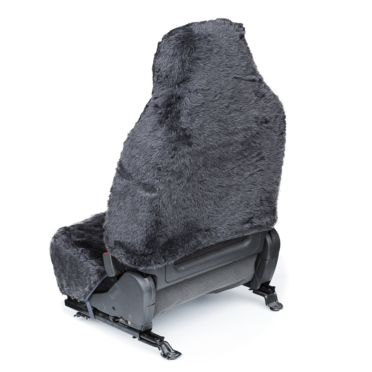 1pc Authentic Australian Sheepskin Seat Covers - For Auto, Car, Truck, Van - Dark Gray