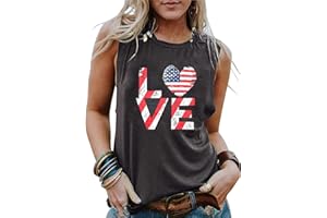 ZARMFLY American Flag Tank Tops Women 4th of July Patriotic Shirts Stars Stripes Print Sleeveless T-Shirt USA Flag Tee Tops