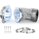 Magnetic Dryer Vent Coupling DV180 Magnetic Dryer Vent Connector Kit 4 Inch | Quick Connect Magnetic Coupling Includes 2.6ft Aluminum Hose &amp; Clamps, Airtight Seal, Fire Safe Material, Easy Cleaning