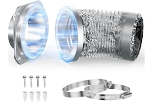 Magnetic Vent Dryer Coupling DV180 Magnetic Dryer Vent Connector Kit 4 Inch | Quick Connect Magnetic Coupling Includes 2.6ft