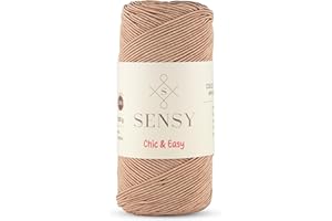 S SENSY Sensy Premium Chic & Easy 1.5mm 218 Yards 50% Cotton 50% Polyester Rope Crochet Bag Cord Crochet Thread (Mink)