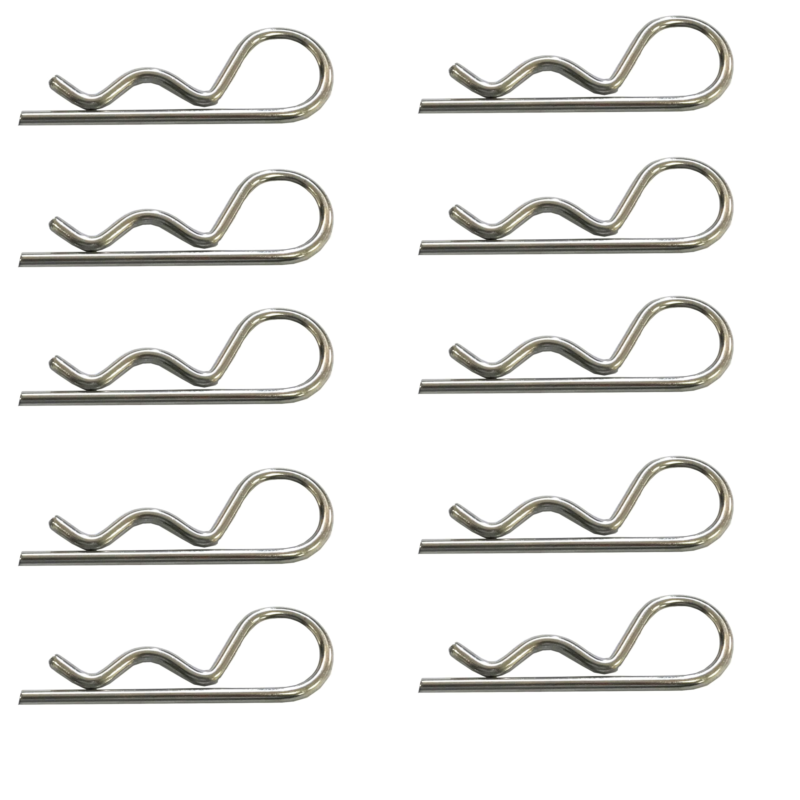 10Pcs Stainless Steel R-Clip Split Pin - Secure Shaft Retaining Beta Pin with Durable Spring Cotter Design (2.5mm x 46mm)