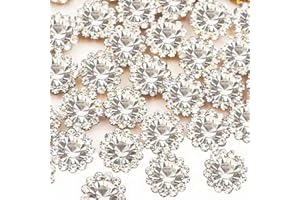 UYTRDVG 120 Pcs 12mm Sunflower Sew on Rhinestones Crystal Glass Gems, Metal Claw Rhinestones Jewels for Crafts, Glitter Gemstones for Clothes Shoes Cap Earring Belt Sewing Accessories(01 Clear White)