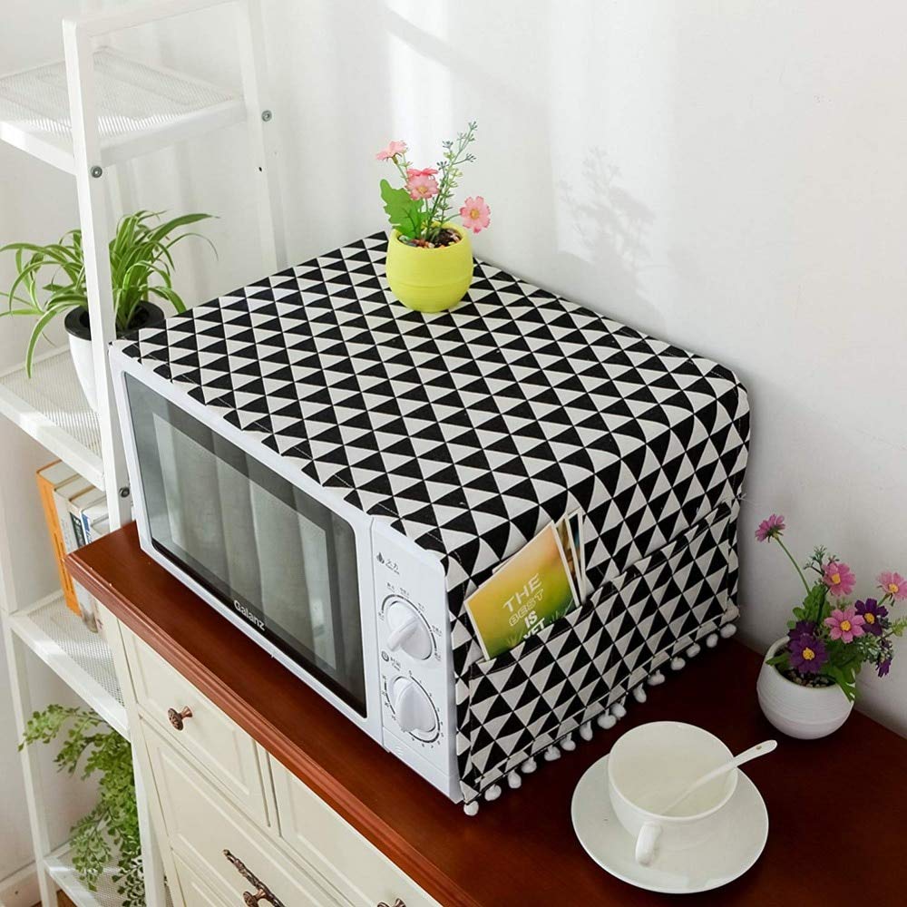 Zollyss Microwave Oven Cover with Pocket (Black, 85 x 35 cm) Amazon.in