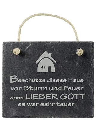 Schiefer Schild Beschütze dieses Haus vor Sturm und Feuer... Haussegen