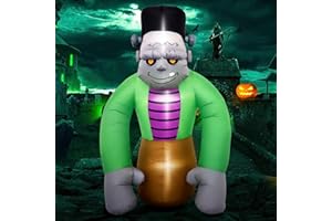 SHDEJTG 8Ft Tall Halloween Inflatable Frankenstein Inflatable Yard Decoration with Build-in LEDs Blow Up Inflatables for Halloween Party Indoor, Outdoor, Yard, Garden, Lawn Decorations