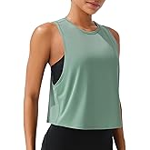 JOYSPELS Workout Tank Tops for Women, Ice Silk Quick Dry Athletic Crop Top, Loose Fit Running Yoga Gym Shirts