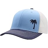 LINDO Trucker Hat [ Palm Tree Design ] for Men and Women: Mid Profile Cap with Breathable Mesh Back and Adjustable Snap