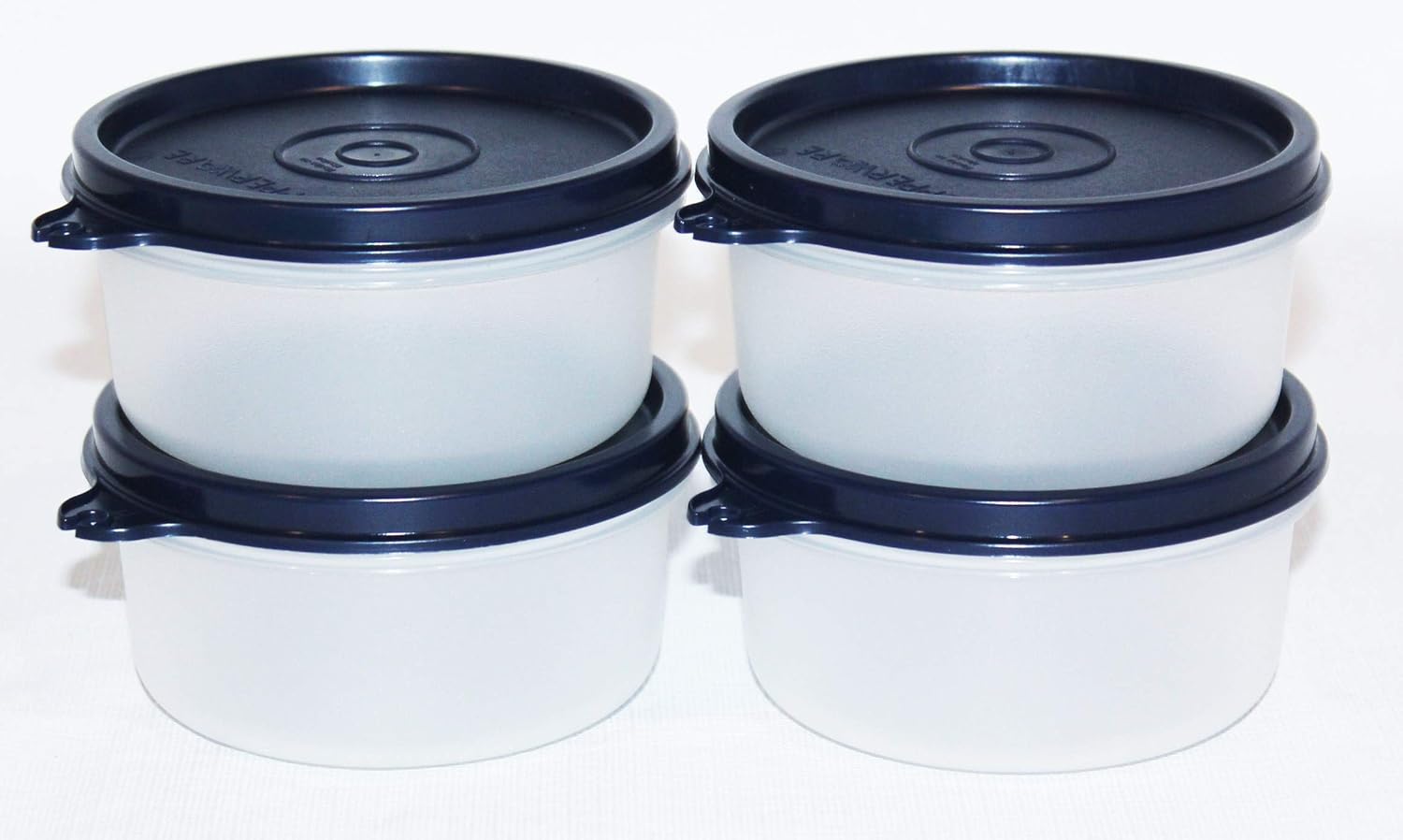 Tupperware Set of 4 Serving Snack Cups 8 Ounce Navy Blue Seals Amazon