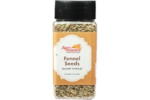 Agro Mantra whole Organic Fennel Seeds 3.17 oz (90g) – Whole Saunf Sweet Aromatic Spice for Cooking, Curries, Baking, Pickles & Teas – Premium Saunf for Digestive Health – Freshly Sourced from Gujarat, India