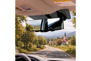 Rear View Mirror - 11.81" Glass Automotive Inside Mirror Accessories, Wide Angle Adjustable Universal Fit Side Mirrors for Ca
