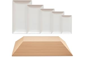 Sunnychicc 5 Pcs Ceramic Mold for Clay Wooden Pottery Clay Molds for Pottery Ceramic Plate for Slump Tools for Handbuilding Craft(Rectangle,5x8-8.1x13.98)