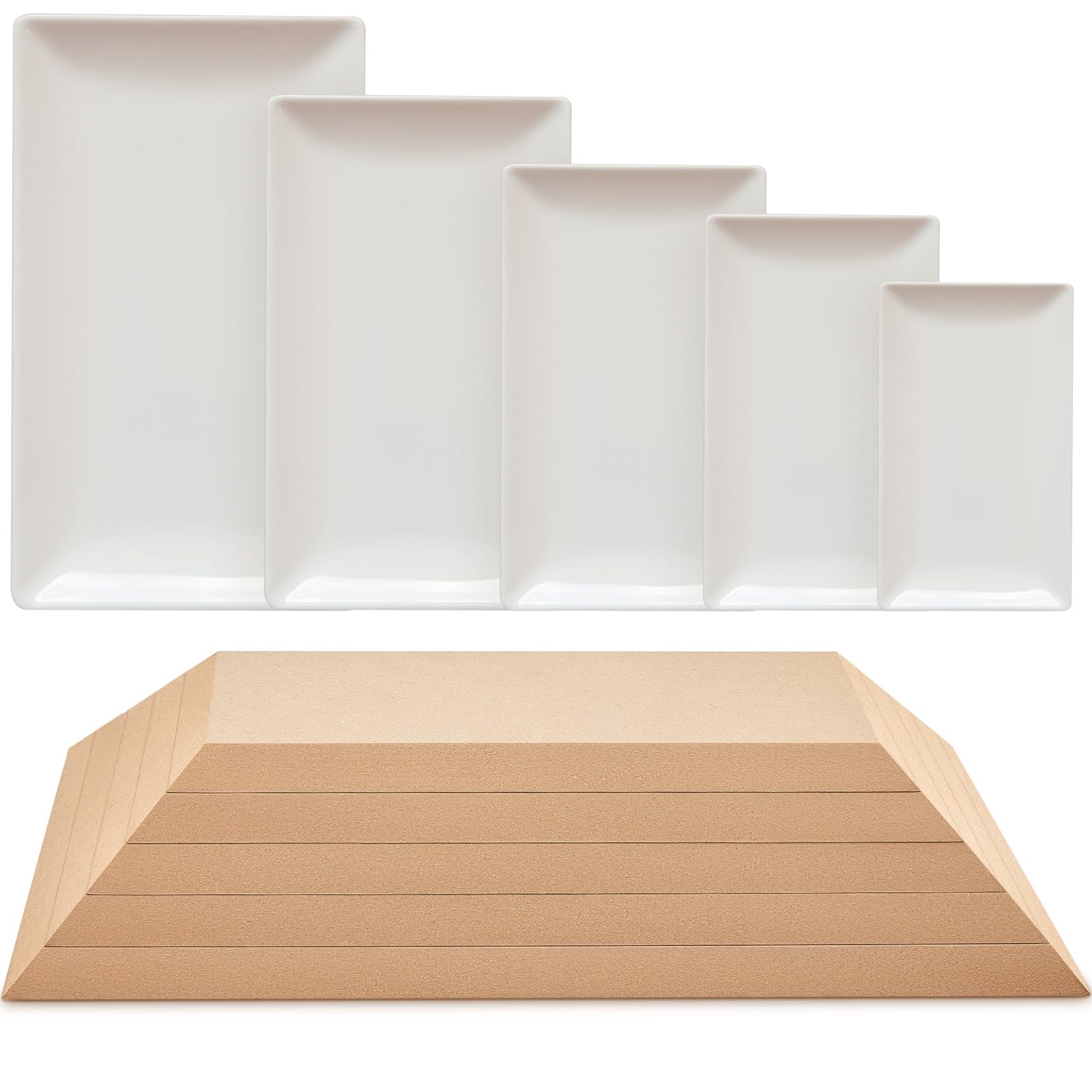 Photo 1 of Sunnychicc 5 Pcs Ceramic Mold for Clay Wooden Pottery Clay Molds for Pottery Ceramic Plate for Slump Tools for Handbuilding Craft(Rectangle,5x8-8.1x13.98)