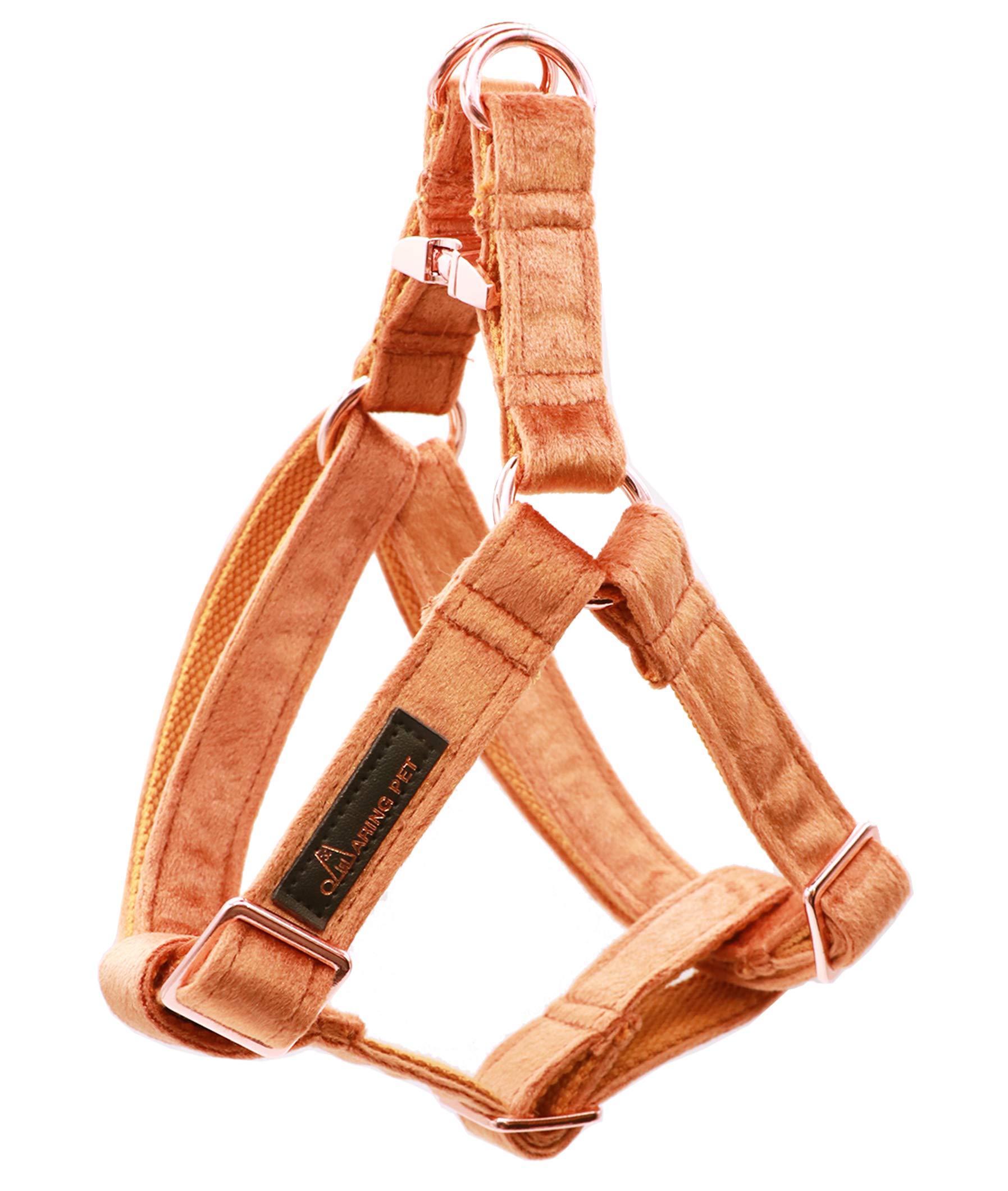 ARING PET Deep Yellow Dog Harness, Soft and Comfortable Velvet Dog Harness with Adjustable Heavy Duty Metal Buckle for Boy and Girl Dogs, X-Small