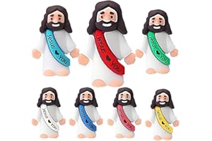 Little-Jesus Figures Mini-Jesus Figurines Religious-Figure - Multicolor-Miniature Stuffers Original Easter Hide Seek Gifts, 2