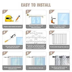 Black Curtain Rods for Windows 48 to 84