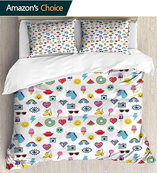Amazon Com Shirlyhome Emoji 3 Pcs King Size Comforter Set Pop Art