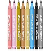 GAINWELL Metallic Wine Glass Markers – Pack of 8 Food-Safe Non-Toxic Wine Pens