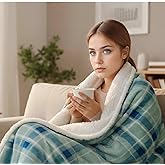 Electric Heated Blanket Full Size 72"x84" - Microplush & Sherpa Fabric Dual-Sided, 9 Heat Settings & 1-10 Hours Auto Off , Cozy Warming Throw for Home, Office, or Bed, Machine Washable,Mint Green