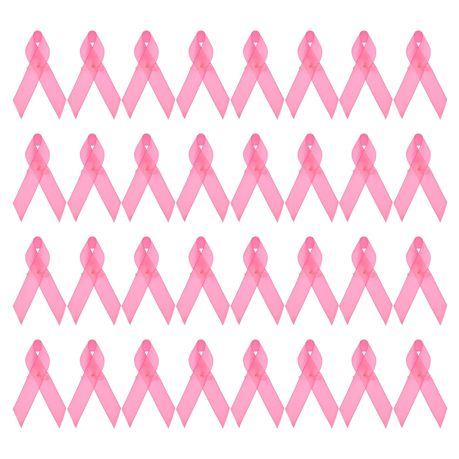 PATIKIL Awareness Satin Ribbon, 200 Pcs Ribbon Satin with Safety Pins for International Day, Pink