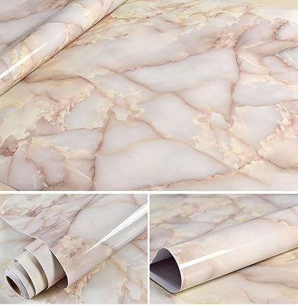 Amao Amber Pink Granite Look Marble Effect Counter Top Film Vinyl