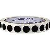 ChromaLabel 1/2 Inch Round Removable Color-Code Dot Stickers, 1000 Labels per Roll, Black