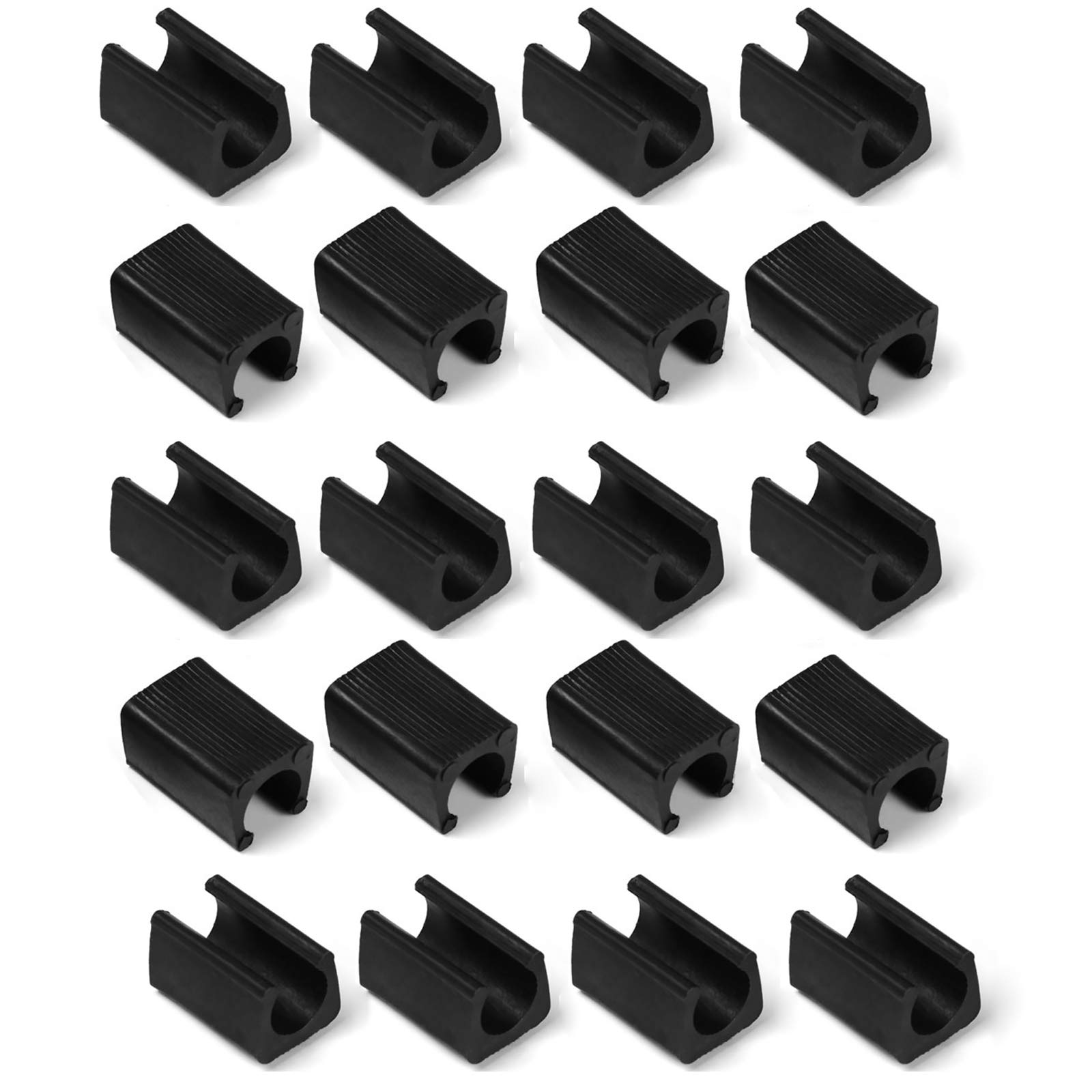 20Pcs Plastic Household Floor Protector Anti-Slide Chair Foot Cap Tube Insert Diameter 12 mm -Black