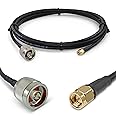 Proxicast 10 ft SMA Male to N Male Premium 195 Series Low-Loss Coax Cable (50 Ohm) for 4G LTE, 5G Modems/Routers, Ham, ADS-B,